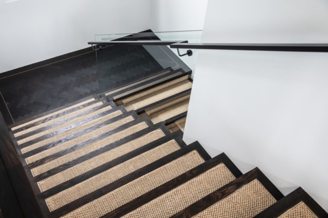 Solid American Oak Staircase Sisal Insert Brass Sydney